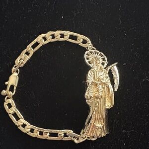 Divine Gold Bracelet with Saint Charm